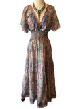 Butterfly sleeve Bohemian Maxi dress (light pink)