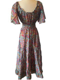 Butterfly sleeve Bohemian Maxi dress (Sky blue n pink)