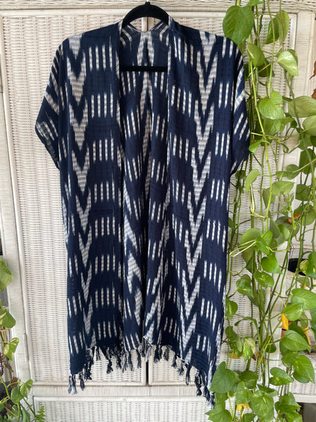 Handwoven light weight kimono ( blue )