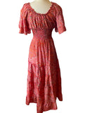 Butterfly sleeve Bohemian Maxi dress (coral)