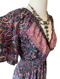 Butterfly sleeve Bohemian Maxi dress (paisley )