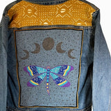 Hand beaded Dragonfly denim jacket