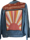 Hand beaded 70’s sunset denim jacket