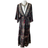 Double V-Neck Boho Maxi dress (black)