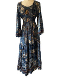 Long Sleeve Bohemian Maxi dress (blue)