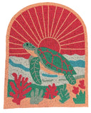 Hand Beaded Turtle sunset Denim Jacket