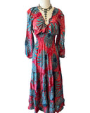 Long Sleeve Bohemian Maxi dress (red)