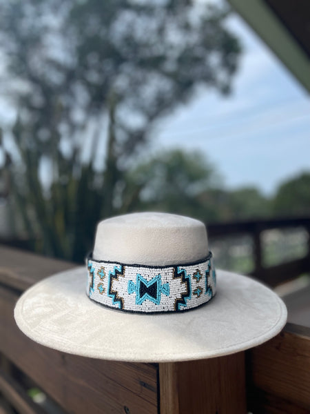 Hand beaded Southwest belt or hat band