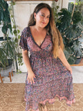 Butterfly sleeve Bohemian Maxi dress (paisley )