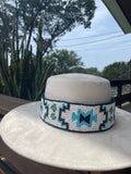 Hand beaded Southwest belt or hat band