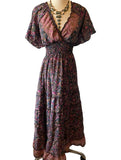 Butterfly sleeve Bohemian Maxi dress (paisley )