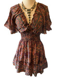 Petite short silk dress (Paisley)