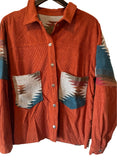 Southwest Corduroy Jacket with Embroidered Cow Skull