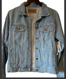 Embellished fringe denim evil eye n snake jacket (blue)