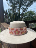 Hand beaded Flower belt or hat band