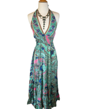 Halter Maxi Silk Dress (turquoise)