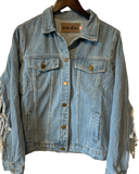 Embellished fringe denim sunset jacket