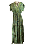 Tiered Bohemian Maxi Dress (green)