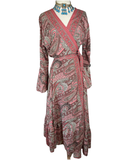 Silk adjustable wrap dress (blush)